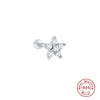 Wholesale Women's Sterling Silver Cute Mini Star Moon Puncture Thread Ear Nails With Electroplating