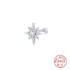 Wholesale Women's Sterling Silver Cute Mini Star Moon Puncture Thread Ear Nails With Electroplating