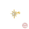 Wholesale Women's Sterling Silver Cute Mini Star Moon Puncture Thread Ear Nails With Electroplating