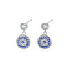 Wholesale Women's 925 Sterling Silver Demon Eye Geometric Personality Earrings With Electroplating