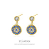 Wholesale Women's 925 Sterling Silver Demon Eye Geometric Personality Earrings With Electroplating