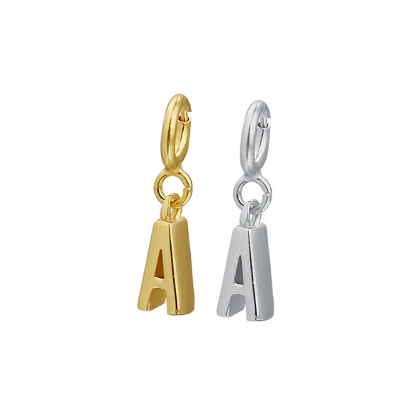 Wholesale Women's 925 Sterling Silver Detachable Letter Earrings Geometric Style Electroplated