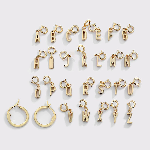 Wholesale Women's 925 Sterling Silver Detachable Letter Earrings Geometric Style Electroplated