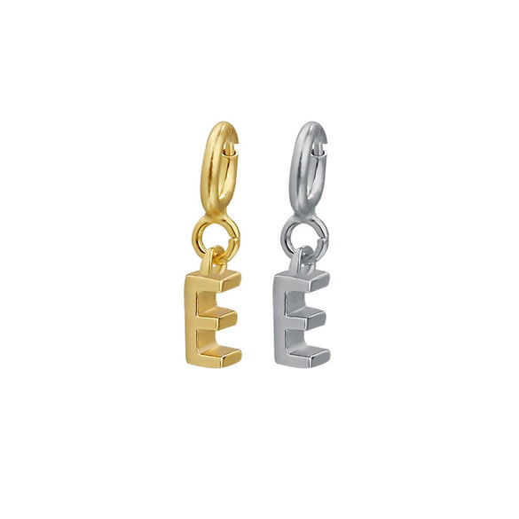 Wholesale Women's 925 Sterling Silver Detachable Letter Earrings Geometric Style Electroplated