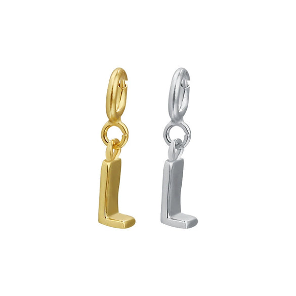 Wholesale Women's 925 Sterling Silver Detachable Letter Earrings Geometric Style Electroplated