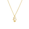 Wholesale Women's 925 Sterling Silver Diamond Fatima Palm Pendant Necklace With Cross Chain