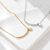 Wholesale Women's 925 Sterling Silver Diamondencrusted Geometric Pearl Pendant Necklace With Cross Chain