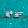 Wholesale Women's 925 Sterling Silver Earrings Inlaid With Long Chamfered Moissanite Geometric Style Electroplated