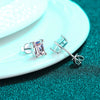 Wholesale Women's 925 Sterling Silver Earrings Inlaid With Long Chamfered Moissanite Geometric Style Electroplated