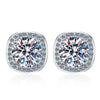 Wholesale Women's 925 Sterling Silver Earrings Pt950 Gold Plated With Leaf Pattern And Micro Inlay Moissanite