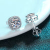Wholesale Women's 925 Sterling Silver Earrings Pt950 Gold Plated With Leaf Pattern And Micro Inlay Moissanite