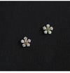 Wholesale Women's 925 Sterling Silver Earrings With Diamond And Flower Design Plated With 14K Gold