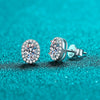 Wholesale Women's 925 Sterling Silver Egg Shaped Inlaid Moissanite Electroplated Geometric Earrings