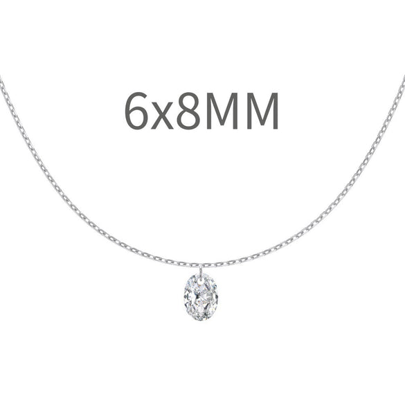 Wholesale Women's 925 Sterling Silver Eggshaped Geometric Mermaid Eye Pendant Clavicle Chain Necklace With Electroplating