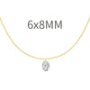 Wholesale Women's 925 Sterling Silver Eggshaped Geometric Mermaid Eye Pendant Clavicle Chain Necklace With Electroplating
