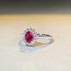 Wholesale Women's 925 Sterling Silver Elegant Geometric Pigeon Egg Red Treasure Zircon Ring With Electroplating