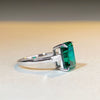 Wholesale Women's 925 Sterling Silver Emerald Cut Zircon Ring With Geometric Pattern And Electroplating Treatment