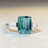Wholesale Women's 925 Sterling Silver Emerald Cut Zircon Ring With Geometric Pattern And Electroplating Treatment