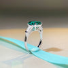 Wholesale Women's 925 Sterling Silver Emerald Cut Zircon Ring With Geometric Pattern And Electroplating Treatment