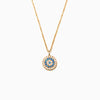 Wholesale Women's 925 Sterling Silver Evil Eye Disc Pendant Necklace With Geometric Pattern And Ochain Electroplating