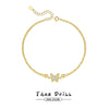 Wholesale Women's 925 Sterling Silver Fairy Style Anklet With Bow Tie Pattern