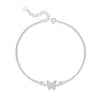 Wholesale Women's 925 Sterling Silver Fairy Style Anklet With Bow Tie Pattern
