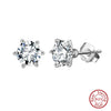 Wholesale Women's 925 Sterling Silver Flashing Antifalling Zircon Geometric Earrings With Electroplating
