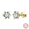 Wholesale Women's 925 Sterling Silver Flashing Antifalling Zircon Geometric Earrings With Electroplating