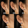 Wholesale Women's 925 Sterling Silver Flashing Antifalling Zircon Geometric Earrings With Electroplating