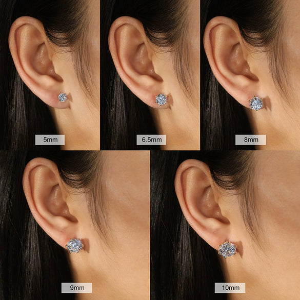 Wholesale Women's 925 Sterling Silver Flashing Antifalling Zircon Geometric Earrings With Electroplating