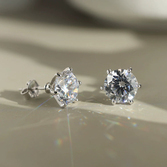 Wholesale Women's 925 Sterling Silver Flashing Antifalling Zircon Geometric Earrings With Electroplating