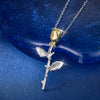 Wholesale Women's 925 Sterling Silver Flower Bouquet Rose Necklace With Electroplating Design