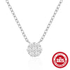 Wholesale Women's Sterling Silver 925 Flower Necklace With Small Round Zircon Diamonds Gold Plated O Chain Electroplated