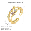 Wholesale Women's 925 Sterling Silver Flower Open Adjustable Ring With Colored Zirconium In Light Luxury Style