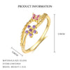 Wholesale Women's 925 Sterling Silver Flower Open Adjustable Ring With Colored Zirconium In Light Luxury Style