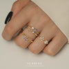 Wholesale Women's 925 Sterling Silver Flower Open Adjustable Ring With Colored Zirconium In Light Luxury Style