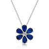 Wholesale Women's 925 Sterling Silver Flower Pendant Ochain Necklace With Electroplating