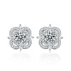 Wholesale Women's 925 Sterling Silver Fourleaf Clover Earrings With Moissanite Flower Pattern Highend And Fashionable