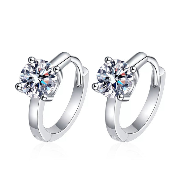 Wholesale Women's 925 Sterling Silver Fourprong Simple Fruit Food Style Electroplated Moissanite Earrings