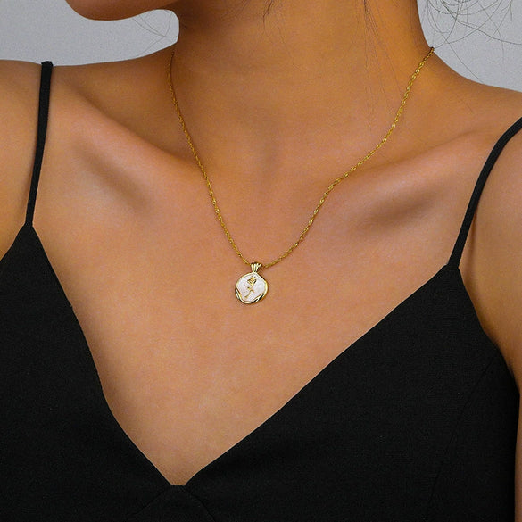 Wholesale Women's 925 Sterling Silver French Retro Glaze Rose Tulip Cross Chain Light Luxury Necklace