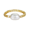 Wholesale Women's 925 Sterling Silver Freshwater Pearl Ring With Geometric Pattern And Electroplating Treatment