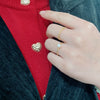 Wholesale Women's Sterling Silver Freshwater Round Bead Minimalist Ring