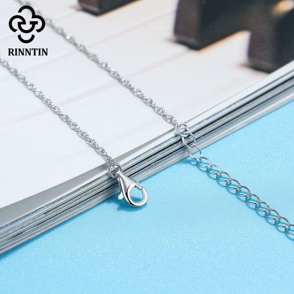 Wholesale Women's 925 Sterling Silver Geometric Anklet With 14K Gold Double Buckle Chain