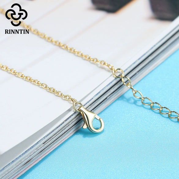 Wholesale Women's 925 Sterling Silver Geometric Anklet With 14K Gold Double Buckle Chain