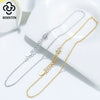 Wholesale Women's 925 Sterling Silver Geometric Anklet With 14K Gold Double Buckle Chain