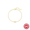 Wholesale Women's 925 Sterling Silver Geometric Bow Knot Paper Clip Bracelet With Electroplating And Real Gold Plating Simple Style