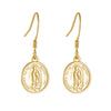 Wholesale Women's 925 Sterling Silver Geometric Circle Coin Earrings With Relief Portrait