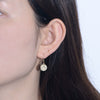 Wholesale Women's 925 Sterling Silver Geometric Circle Coin Earrings With Relief Portrait
