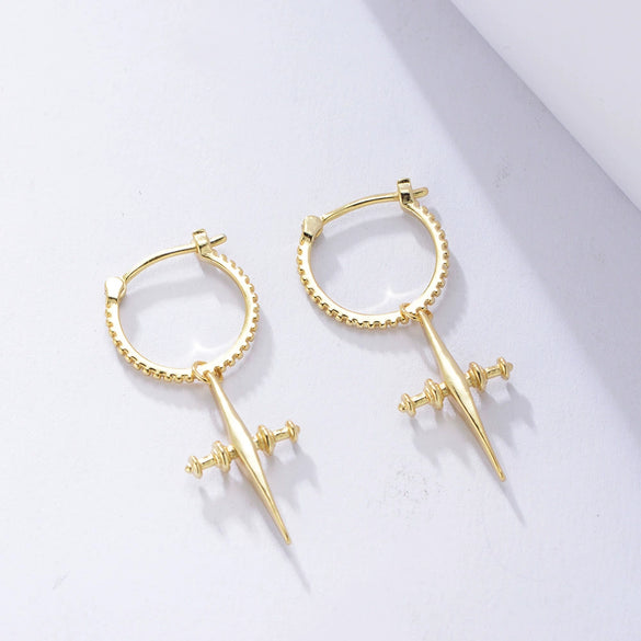 Wholesale Women's 925 Sterling Silver Geometric Cross Earrings With Electroplating