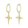 Wholesale Women's 925 Sterling Silver Geometric Cross Earrings With Electroplating